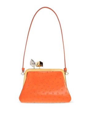 JACQUEMUS: pochette - Pochette in pelle arancione
