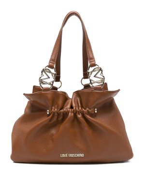 LOVE MOSCHINO: Bucket bags - Brown Bucket Bag With Gold Logo