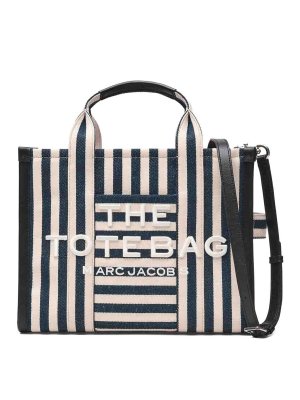 MARC JACOBS: totes bags - The Tote Bag With White And Blue Stripes