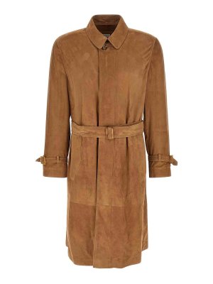 BRUNELLO CUCINELLI: trench coats - Suede Trench Coat