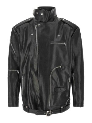 RICK OWENS: leather jacket - Jumbo Bauhaus Stooges Jacket