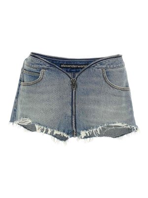 ALEXANDER WANG: pantaloni shorts - Pantaloncini con vita a V con cerniera