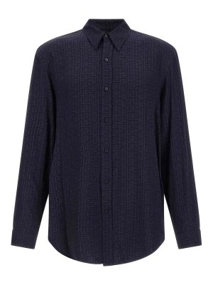 Balmain: camicie - Camicia con monogramma jacquard