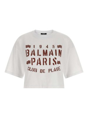 Balmain: t-shirt - T-shirt  con stampa