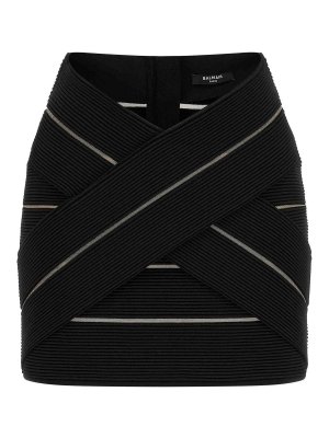 Balmain: mini skirts - V-Shaped Waist Skirt