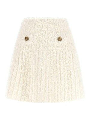 Balmain: Knee length skirts & Midi - Plumetis Tweed Skirt