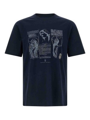 BRUNELLO CUCINELLI: T-shirts - T-Shirt - Blau