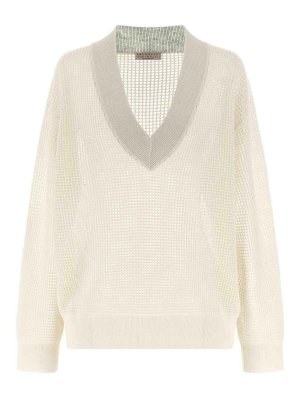 BRUNELLO CUCINELLI: Vネック - Vネック - 白