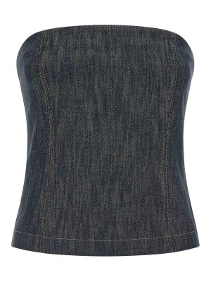 BRUNELLO CUCINELLI: Tops & Débardeurs - Top - Bleu