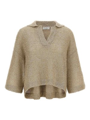 BRUNELLO CUCINELLI: polo shirts - Shearling Knit Polo Shirt