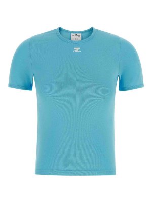 Courreges: Tシャツ - Tシャツ - ライトブルー