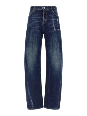 DSQUARED2: Jeans à jambe droite - Jean Droit - Bleu