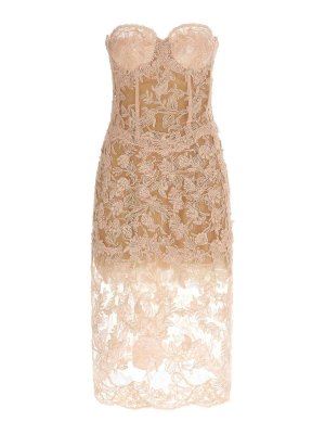 ERMANNO SCERVINO: ニーレングスドレス - 膝丈ドレス - ヌードカラー