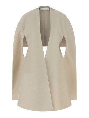 FEDERICA BONIFACI: Capes & Ponchos - Cape - Gris
