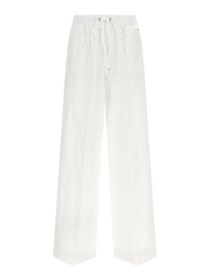 HERNO: casual trousers - Broderie Anglaise Pants