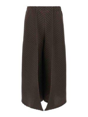 ISSEY MIYAKE: pantaloni casual - Pantaloni solidi con pieghe in gesso