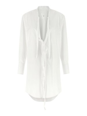 Maison Margiela: Vestidos media pierna - Vestido Midi - Blanco