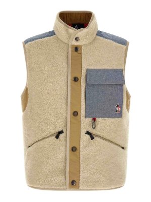 MONCLER: maglieria gilet - Gilet Teddy e Chambray