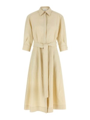 P.A.R.O.S.H.: Knielange Kleider - Knielanges Kleid - Beige