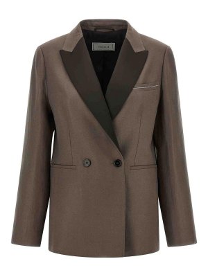 PESERICO: giacche blazer - Blazer in lino satinato
