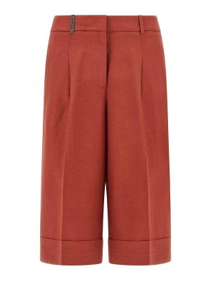 PESERICO: Trousers Shorts - Linen Viscose Bermuda Shorts