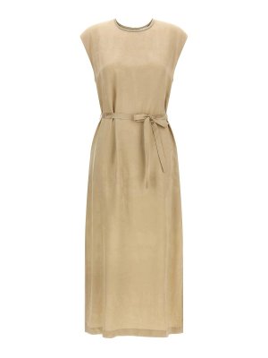 PESERICO: Knielange Kleider - Knielanges Kleid - Beige