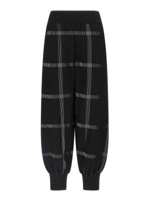 PLEATS PLEASE ISSEY MIYAKE: casual trousers - Crossing Knit Pants