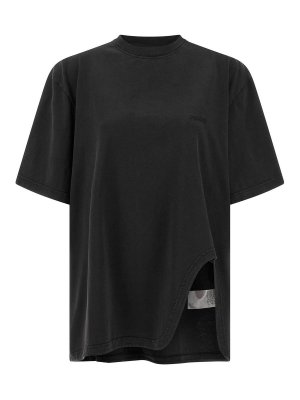 The Attico: t-shirts - Shaped Split T-Shirt