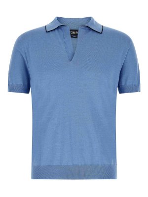 TOM FORD: polo shirts - Cotton And Silk Polo Shirt