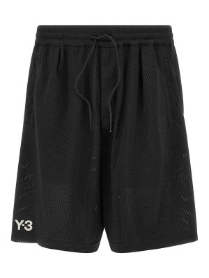 Y-3: Trousers Shorts - Mesh Bermuda Shorts