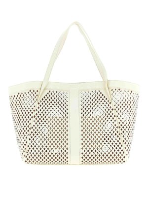 TWINSET: totes bags - Openwork Leather Shopping Bag
