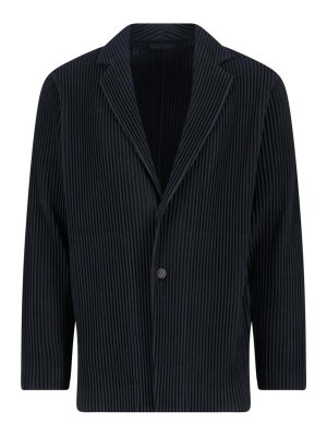 HOMME PLISSÉ ISSEY MIYAKE: blazers - Single-breasted pleated blazer
