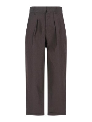 RANRA: カジュアルトラウザー - カジュアルパンツ - ブラウン