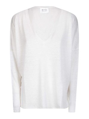 BE YOU: Strickpullover mit V-Ausschnitt - V-Pullover - Weiß