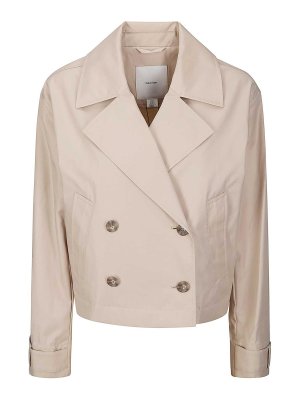 CALVIN KLEIN: trench coats - Short Cotton Trench