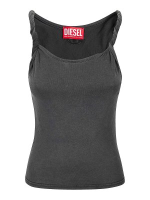 DIESEL: Tops y camisetas sin mangas - Top - Negro