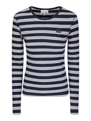 GANNI: T-shirts - T-Shirt - Hellblau