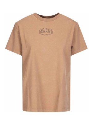GANNI: t-shirt - T-shirt effetto lavato Future Essentials