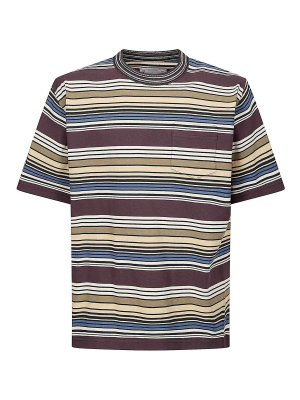 Sacai: t-shirts - Horizontal Stripe T-Shirt