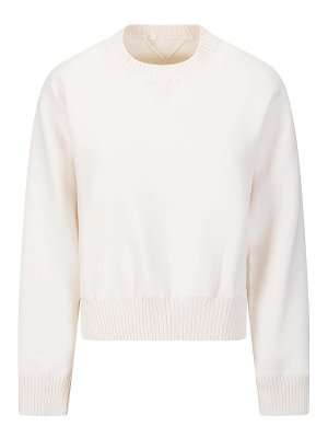 Sacai: maglia collo rotondo - Pullover in maglia di cotone e cashmere