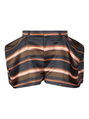 Sacai: pantaloni shorts - Pantaloncini a righe orizzontali