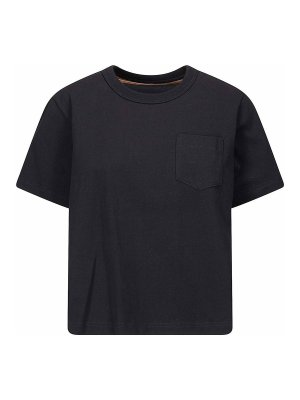Sacai: t-shirt - T-shirt a righe orizzontali