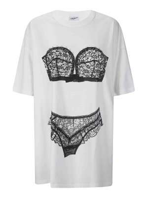 VAQUERA: t-shirts - Women Trompe Loeil Tall Tee Knit