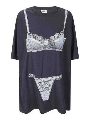 VAQUERA: t-shirts - Women Trompe Loeil Tall Tee Knit