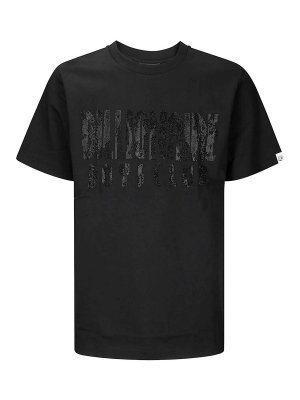 BILLIONAIRE BOYS CLUB: t-shirt - T-shirt con logo dritto con strass