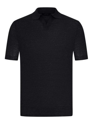 NOME: polo shirts - Short-Sleeved Linen Polo Shirt