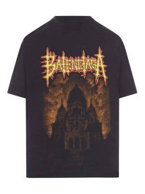 BALENCIAGA: t-shirts - Crewneck Cotton T-Shirt With Print