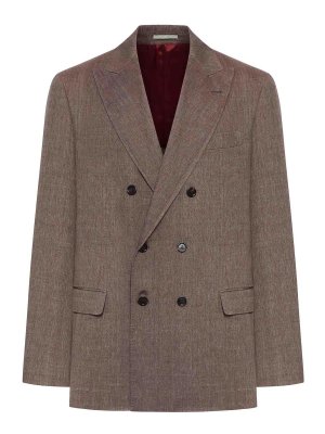 BRUNELLO CUCINELLI: blazers - Double-Breasted Tailored Jacket