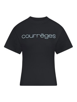 Courreges: t-shirts - Cotton T-Shirt With Print