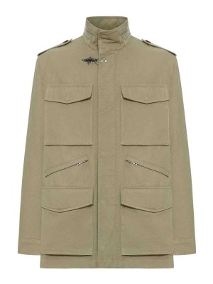 FAY: casual jackets - Explorer Field Jacket In Washed Cotton